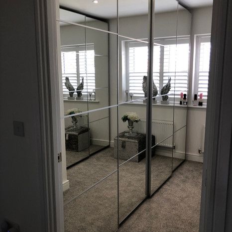 Dressing room built with Ikea pax units Pax Wardrobe Mirrored Doors, Ikea Pax Mirror, Mirrored Ikea Pax, Ikea Pax Wardrobe Mirror Doors, Ikea Pax Wardrobe Doors Mirror, Ikea Pax Wardrobe Sliding Doors Mirror, Mirror Dressing Room, Mirror Dressing, Closet Vanity