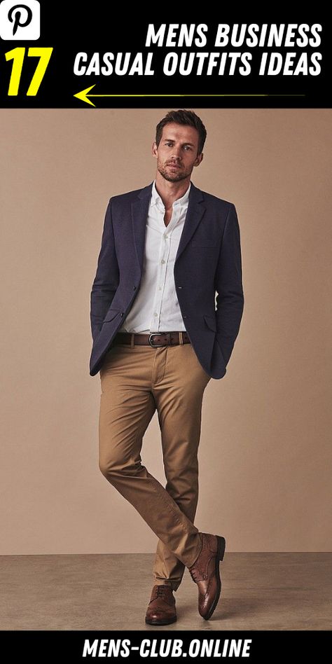 2023 Trend Forecast: Men’s Business Casual Outfits - Work Attire for Every Season - mens-club.online Mens Smart Business Attire, Men’s Dress Attire, Business Man Outfit Smart Casual, Mens Bussines Outfits, Office Guy Outfit, Men’s Business Causal Outfits, Men Fall Outfits Business Casual, Men’s Suit Outfit, Men’s Work Fashion 2023