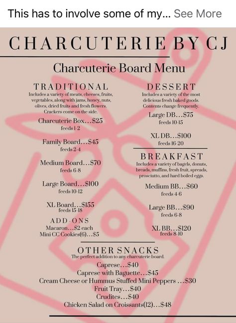 Charcuterie Board Prices, Pricing Charcuterie Boards, Charcuterie Board Pricing Guide, Charcuterie Price List, Charcuterie Menu Ideas, How To Price Charcuterie Boards, Charcuterie Pricing, Charcuterie Truck, Charcuterie Business