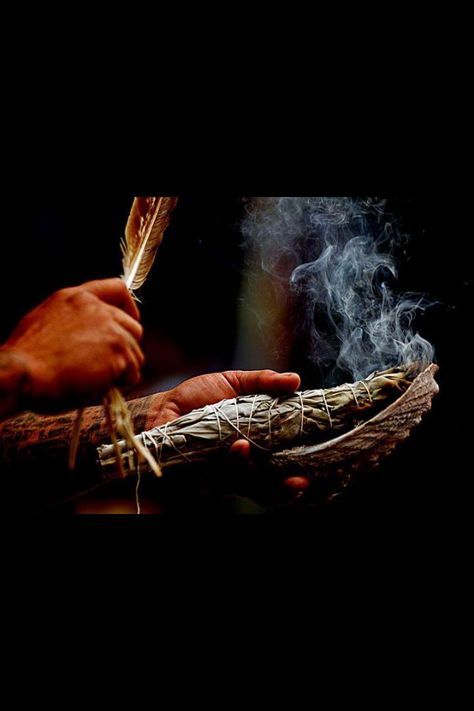 Sacred sage smudge. Smudging Ceremony, House Cleansing, Magia Das Ervas, Burning Sage, Spiritual Cleansing, Spell Caster, Smudge Sticks, Yoga Tips, Evil Spirits