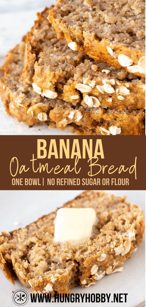 Banana Oatmeal Bread, Banana Oat Bread, Oatmeal Banana Bread, Flours Banana Bread, Oatmeal Bread, Healthy Banana Bread, Banana Oats, Banana Oatmeal, Banana Healthy