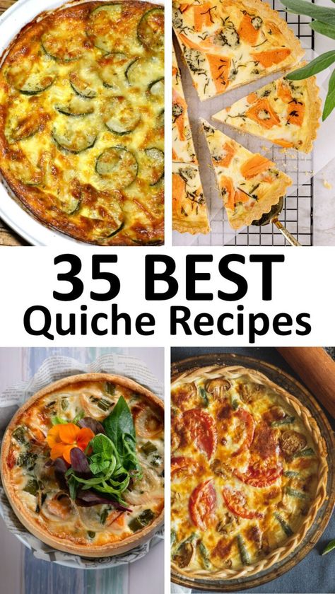 The 35 BEST Quiche Recipes - GypsyPlate Quiche Ideas Breakfast Recipes, Meat Quiche, Easy Quiche Recipes, Beef Quiche, Quiche With Potato Crust, Ham And Broccoli Quiche, Mini Breakfast Quiche, Best Quiche, Spinach Feta Quiche