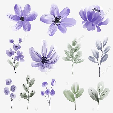 Easy Violet Drawing, Purple Wildflowers Aesthetic, Purple Watercolor Tattoo, Cute Purple Drawing, Flower Drawing Purple, Purple Flowers Drawing, Drawings With Watercolor, Purple Flower Tattoo, Purple Flowers Painting