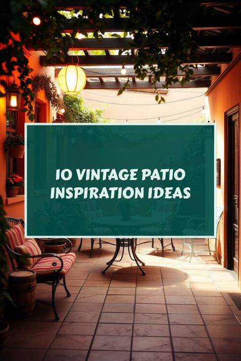 Transform your outdoor space with these 10 vintage patio ideas that are sure to delight! From charming retro furniture to cozy fire pits and unique decor, there's something for everyone looking to create a stylish and inviting patio atmosphere. Imagine sipping your morning coffee on a colorful painted chair or gathering with friends around a quaint vintage table. These inspiration ideas will guide you in infusing nostalgia into your outdoor decor, perfect for lively garden parties or peaceful evening retreats. Discover the joy of charming vintage aesthetics! Vintage Patio Ideas, Peaceful Evening, Vintage Patio, Painted Chair, Outdoor Patios, Antique Light Fixtures, Vintage Bar Carts, Patio Inspiration, Cozy Outdoor