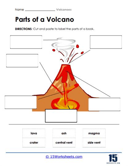 Volcanoes Worksheet, Parts Of A Volcano, All About Volcanoes, Landforms Worksheet, Volcano Worksheet, Rhyming Worksheet, Holiday Science, How The Universe Works, Geography For Kids