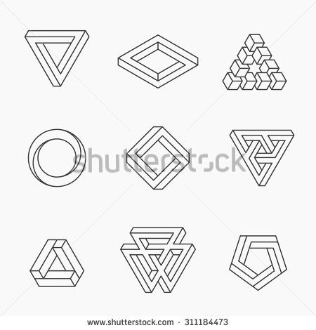 impossible #triangle #shapes #illusion #vector #geometric #shape #optical… Impossible Shapes, Henna Inspiration, Shapes Vector, Free Vector Files, Logo Luxury, Vector Line, Geometric Drawing, Geometry Art, Hand Logo