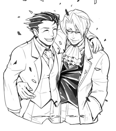 Phoenix And Edgeworth, Miles Edgeworth, Apollo Justice, Phoenix Wright, Ace Attorney, Character Development, The Good Old Days, Comic Artist, Phoenix