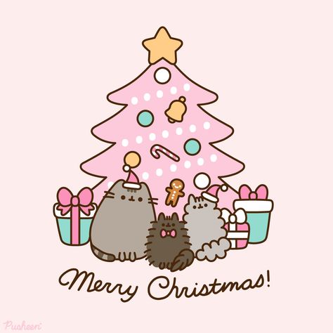 Merry Christmas from the Pusheen Shop! 🎄 🎁 ⭐ | Instagram post from The Pusheen Shop (@thepusheenshop) Christmas Wallpaper Android, Pusheen Christmas, Pusheen Shop, Bff Christmas, Christmas Wallpaper Iphone Cute, Christmas Wallpaper Free, Pusheen Cute, Xmas Wallpaper, Kawaii Christmas