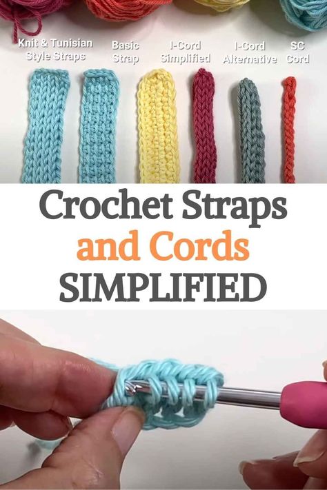 Crochet Straps and Cords SIMPLIFIED Purse Strap Crochet Pattern, Crochet Non Stretch Bag Handles, Crocheted Purse Straps, Crochet Bag Straps No Stretch, Crochet Bag Handles Tutorials, Straps For Crochet Bag, Non Stretch Crochet Strap, Crochet Purse Strap Pattern Free, Crochet Strap Pattern