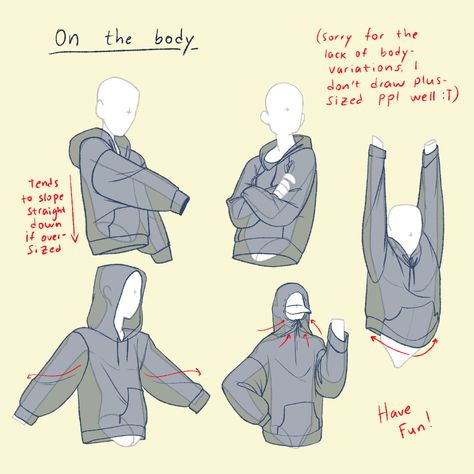 Inicio / Twitter الفن الرقمي, Hoodie Drawing, Body Reference Drawing, Drawing Anime Clothes, Body Drawing, Anime Hoodie, Anime Drawings Tutorials, Drawing Clothes, 영감을 주는 캐릭터