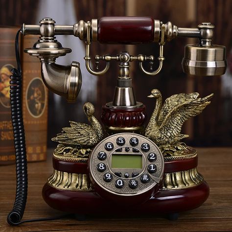 Antique Telephone Vintage Corded Telephone Classic European Retro Landline Telephone, Rotary / Button Dial, Caller ID, Backlit _ - AliExpress Mobile Laxus Fairy Tail, Telephone Retro, Rotary Dial Phone, Telephone Design, Telephone Vintage, Antique Phone, Vintage Home Office, Antique Telephone, Telephone Table