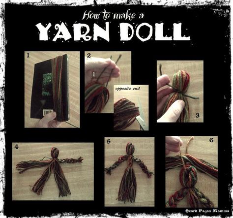 how to make a yarn doll Magick Crafts, Baby Born Clothes, Wiccan Crafts, Pagan Crafts, Yarn Dolls, Witchy Crafts, Spirit Dolls, Crafts For Kids To Make, Grown Ups