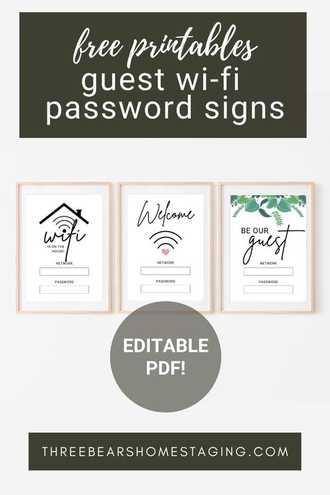 Guest Bedroom Wifi Sign, Trier, Guest Room Quotes, Guest Wifi Sign Free Printable, Guest Room Signs Wall Decor, Wifi Signs For Guests, Be Our Guest Bedroom, Guest Room Wifi Sign, Guest Room Signs