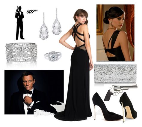 "Bond girl" by marocaine-evazahourova ❤ liked on Polyvore featuring James Bond 007, Plukka, Penny Preville, Madison James, Sondra Roberts, Smith & Wesson, Bliss Diamond and Casadei James Bond Women Costume, James Bond Women Outfits, James Bond Party Outfit Women, James Bond Fancy Dress, James Bond Theme Party Outfit, James Bond Dresses, Bond Girl Outfits, Bond Girl Dresses, James Bond Theme Party