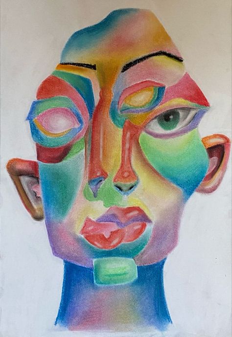 Distorted Faces Art, Distorted Face Painting, Distorted Face Drawing, Distorted Face Art, Face Distortion Art, Face Art Reference, Distortion Art Drawing, Drawing Ideas Face, Distorted Portraits