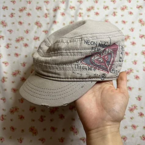 adorable y2k early 2000s roxy hat <3 cute add on to... - Depop 2000s Hats, 2000s Hat, Hardcore Outfits, Roxy Clothing, Y2k Hats, Y2k Hat, Hat Aesthetic, Y2k Early 2000s, Style Bundle