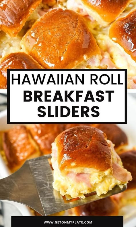 Hawaiian Roll Breakfast Sliders, Hawaiian Roll Breakfast, Hawaiian Breakfast, Sliders Recipes Hawaiian Rolls, Roll Sliders, Breakfast Roll, Breakfast Sliders, Fast Food Breakfast, Hawaiian Roll