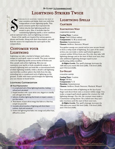 Lightning Spell, Home Brewery, Dnd Dragons, Event Activities, Lightning Strikes, Spell Book, Home Brewing, Dungeons And Dragons, It Cast