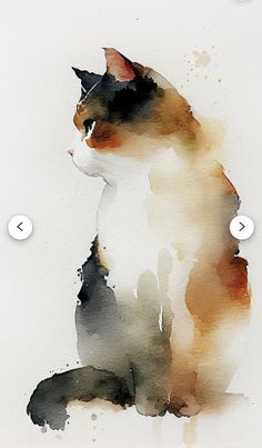 Quirky Watercolor Paintings, Journal Watercolor, Cat Art Painting, Cats Art Drawing, Watercolor Painting Techniques, Watercolor Flower Art, Cat Artwork, 수채화 그림, Cat Art Print