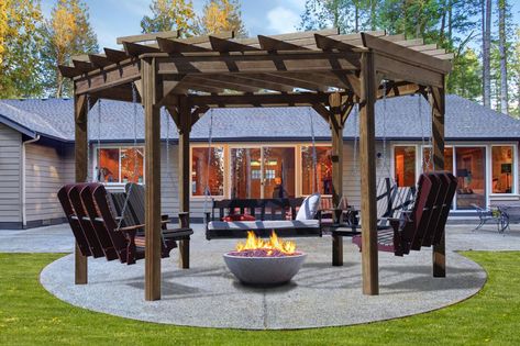 Round Gazebo, Pergola Swing, Modern Pergola, Pergola Attached To House, Pergola Canopy, Wooden Pergola, Backyard Pergola, Gazebo Pergola, Covered Pergola