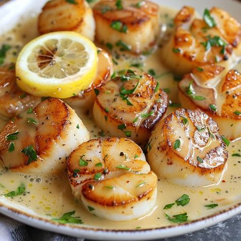 Lily's Bites Lilys Bites, Lily’s Bites Recipes, Lily’s Chicken Bonefish Recipe, Scallops With Lemon Butter Sauce, Lemon Butter Scallops Damn Delicious, Garlic Lemon Butter Seared Scallops, Scallop Dishes, Seafood Dish Recipes, Best Seafood Recipes