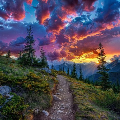 Mountain Trail Natural Beauty Images Nature, Running In Mountains, Cute Dogs Funny, Scenic Nature, Scenic Pictures, Island Pictures, Mountain Trail, Beautiful Scenery Pictures, Mountains Photography