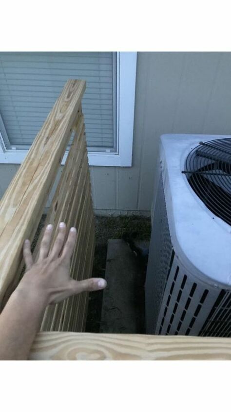 Hey y’all,We are pretty excited to bring you our latest build. In our back yard we have an old ugly ac unit. It’s an eye sore like most people’s AC units!So we decided to hide it with these easy DIY AC shroud. Here’s what we had to work with... A pitiful bush an a hunk of metal on a small concrete slab. With a little research we realized we would need certain spacing in order to not suffocate the unit and leave room for breath ability.We surmised that we needed 54 inches total of a… Diy Ac Unit, Hide Ac Units, Pottery Barn Mirror Hack, Outdoor Ac Unit, Air Conditioner Hide, Pottery Barn Mirror, Ac Unit Cover, Diy Ac, Outdoor Air Conditioner