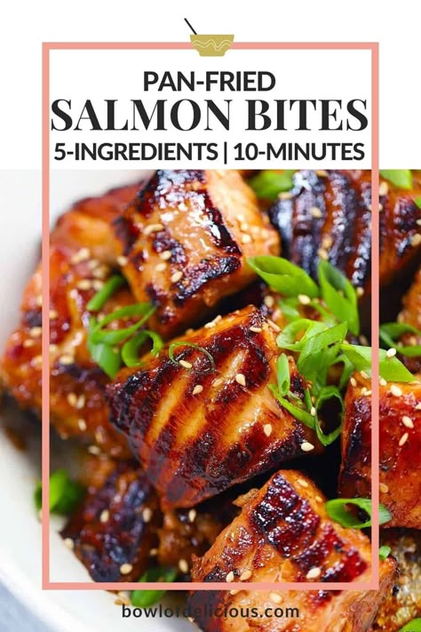 Sesame Salmon Bites, Healthy Salmon Bites Recipe, Salmon Soy Sauce Honey, Pan Fried Salmon Bites, Pan Seared Salmon Bites, Seared Salmon Bites, Fish Bites Recipe, Salmon Bites Recipe Stove Top, Crispy Honey Salmon