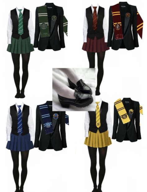 //*~ it took so long to find a uniform that was as realistic as ones in this CR for females! i wanted something freeing for girls, that was also just as modest when it came to the skirts being short for purely the fashion of it. Ravenclaw Uniform Female, Hogwarts Uniform Slytherin, Modern Hogwarts Uniform, Ravenclaw Moodboard, Closet Racks, Hogwarts Costume, Ravenclaw Uniform, Hogwarts Game, Slytherin Uniform