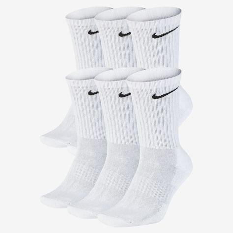 Nike Socks, White Nike Socks, Cushioned Socks, Nike Crew Socks, Mens Crew Socks, Mode Masculine, White Nike, Boys Nike, Athletic Socks