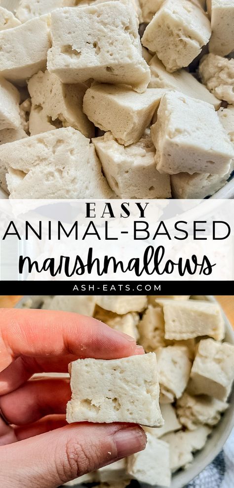 Animal Based Dessert Recipes, Beef Gelatin Marshmallows, Aip Marshmallows, Animal Based Desserts, Beef Gelatin Recipes, Animal Based Diet Recipes, Healthy Marshmallow Recipe, Biblical Food, Honey Beef