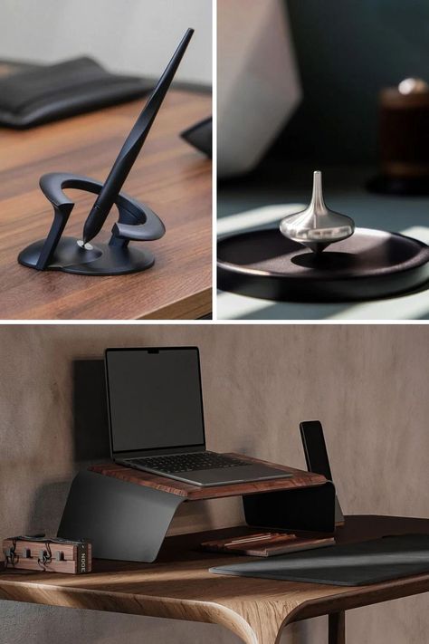 Office Gadgets Accessories, Tech Home Office, Desk Accesories, Cool Desk Accessories, Desk Gadgets, Gift Guide Design, Desktop Gadgets, Work Setup, Desk Gifts