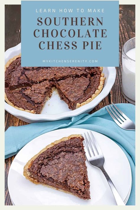 This easy chocolate chess pie is an authentic southern dessert. Rich and creamy chocolate chess pie is a great addition to your holiday dessert table #chocolatepierecipe #chesspierecipe #holidaydessertrecipes #easypierecipes Chocolate Chess Pie Recipe Easy, Southern Chocolate Chess Pie, Chocolate Chess Pie Recipe, Christmas Pies, Holiday Dessert Table, Chess Pie Recipe, Chocolate Chess Pie, Holiday Desserts Christmas, Hp Sauce