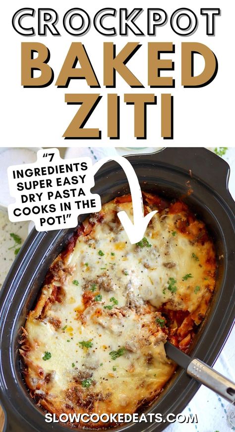 Baked Ziti With Italian Sausage Crockpot, Rigatoni In Crockpot, Mostaccioli Recipe Crockpot, Crockpot Mostaccioli Recipe, Crockpot Ziti Recipes, Crockpot Mostaccioli, Crock Pot Pasta Recipes, Baked Ziti Crockpot, Crockpot Ziti