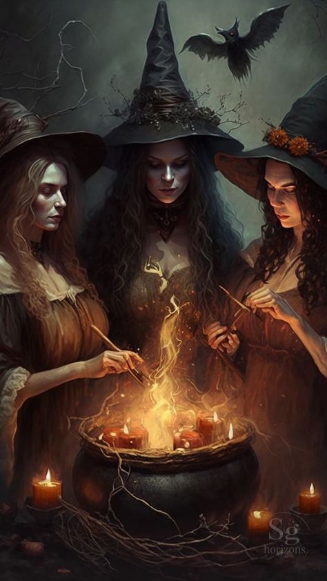 Witch Magic Art, Witch Art Aesthetic, Witch Fantasy Art, Halloween Witch Art, Witchcraft Art, Witch Wallpaper, Autumn Witch, Witch Pictures, Witch Coven