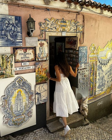 Playing tourist 📸✨♥️ #sintra #portugal #europeansummer #pinterestinspired #pinterestaesthetic #vacation #travelblogger #caves #castles #whatiwore Portugal Girl Aesthetic, Azores Portugal Aesthetic, Lisbon Portugal Aesthetic Outfits, Portugal Picture Ideas, Porto Portugal Outfits, Lisbon Photos Ideas, Portugal Photo Ideas, Algarve Portugal Aesthetic, Porto Portugal Aesthetic