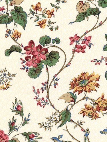 Wallpaper Blue Mountain Van Luit Country French 11113070 Bathroom Wallpaper Vintage, French Floral Pattern, Bathroom Wallpaper Trends, French Country Colors, Wallpaper Background Design, French Wallpaper, Parisian Decor, Wallpaper Accent Wall, Floral Pattern Design