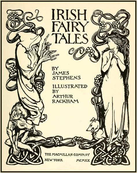 Arthur Rackham "Irish Fairy Tales - Title page" 1920 | Flickr Irish Fairy, Illustration Art Nouveau, Irish Mythology, 동화 삽화, Arthur Rackham, Fairytale Illustration, Fairytale Art, Folk Tales, Children's Book Illustration