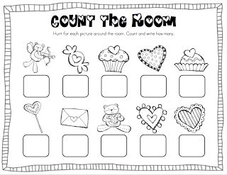 Mrs. Ricca's Kindergarten: February Centers + FREEBIE! Valentine Write The Room Freebie, Valentines Write The Room Free, Tk Centers, February Centers, Count The Room, Valentines Activities, February Lessons, Kindergarten February, February Math