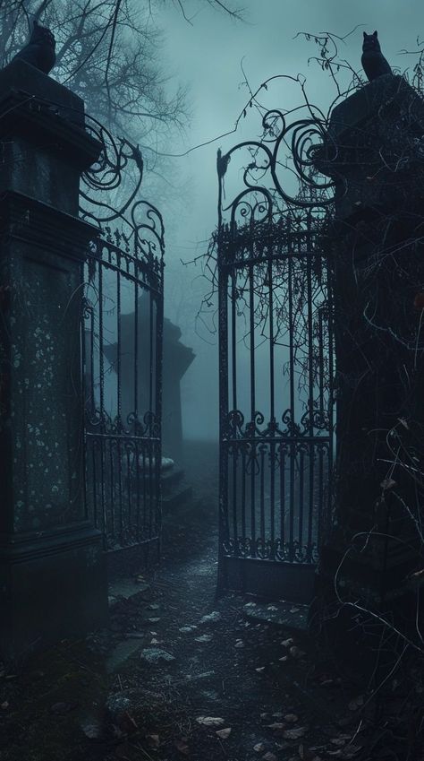 Gothic Gate, Gothic Cemetery, Goth Architecture, Old Cemetery, Gothic Fiction, Dark Castle, Old Cemeteries, Gothic Aesthetic, Gothic Horror