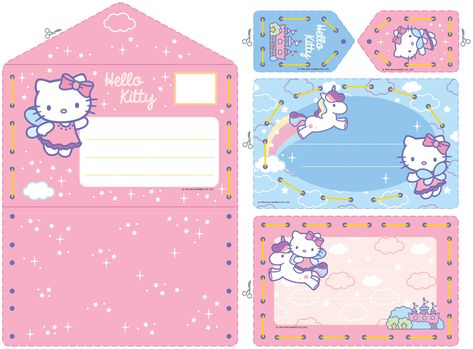 Hello Kitty Tarpaulin Layout Printable, Hello Kitty Envelope, Sanrio Printables, Hello Kitty Card, Hello Kitty Rainbow, Hello Kitty Book, Envelopes Printable, Diy Hello Kitty, Hello Kitty Printables