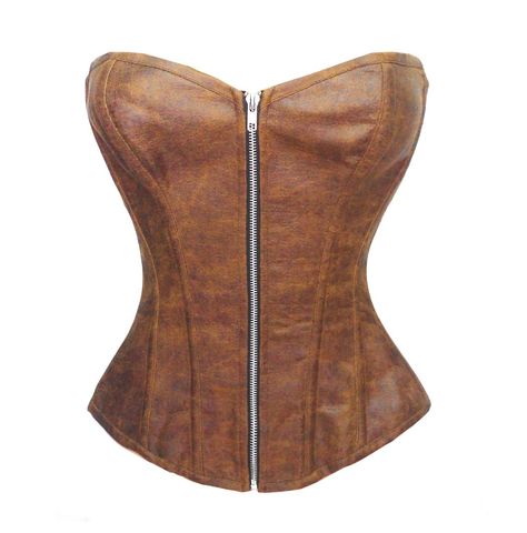 Corset Amazon, Brown Corset, Amazon Clothes, Corsets And Bustiers, Bustiers, Leather Zipper, Stage Outfits, Corsets, Corset Top