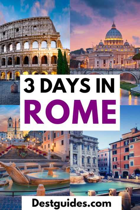 Visitng Rome for 3 days? Here is the complete 3 day Rome itinerary that will guide you in this Italian city.| 3 days in Rome| Rome itinerary for 3 days| 3 days in rome itinerary| how to send 3 days in Rome| what to do in Rome in 3 days| things to do in Rome in 3 days| Rome Italy 3 day itineray| Rome itinerary| 72 hours in Rome| Rome 3 day travel itinerary| best places to visit in Rome, Italy| must visit places in Rome #Destguides Italy Trip Itinerary, Rome Tips, 2 Days In Rome, 3 Days In Rome, Visiting Rome, Things To Do In Rome, Rome Itinerary, Italy Destinations, Day Trips From Rome