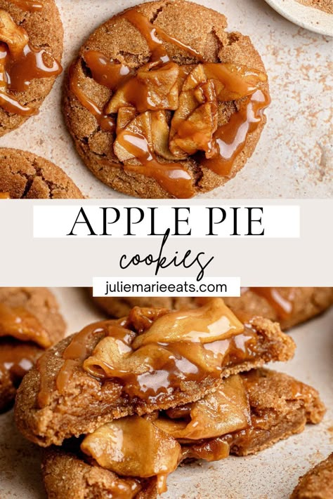 Salted Caramel Apple Pie Cookies, Carmel Apple Pie Cookies Recipes, Starbucks Drinks Caramel, Caramel Protein Shake, Colossal Cookies, Caramel Apple Pie Cookies, Caramel Cakes, Brownie Caramel, Desserts Caramel