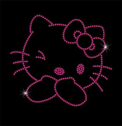 Hello Kitty Rhinestone, Dots Painting, Rhinestone Templates, Rhinestone Designs Templates, Rhinestone Designs Pattern, Images Hello Kitty, Bling Shirt, Rhinestone Crafts, Rhinestone Shirts