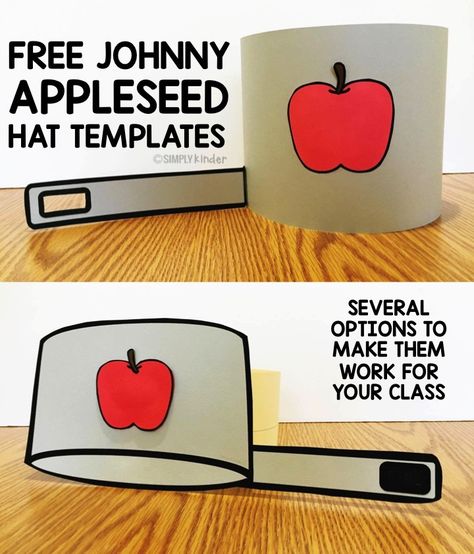 Make this free Johnny Appleseed Hat with your students and talk about the his life and the great things he did for others. Johnny Appleseed Hat Craft, Johnny Appleseed Kindergarten, Jonny Appleseed, Johnny Appleseed Craft, Johnny Appleseed Activities, September Preschool, Apple Kindergarten, Apple Lessons, Apple Preschool