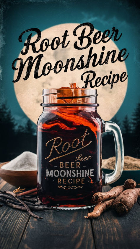 Root Beer Moonshine Recipe: A Sweet Twist on Traditional Moonshine  Have you ever thought about giving traditional moonshine a playful twist? If the idea tickles your fancy, let’s dive into a fun and somewhat cheeky adventure of crafting your own root beer moonshine.  Imagine the classic, nostalgic taste of root beer blended with the bold kick of moonshine. Sounds intriguing, right? Rootbeer Schnapps Recipe, Crockpot Root Beer Moonshine, Moonshine Mixed Drinks Recipes, Root Beer Schnapps Recipes, Grape Jolly Rancher Moonshine, Rootbeer Moonshine Recipes, Butterscotch Moonshine Recipe, Home Made Liquor Recipes, Christmas Moonshine Recipes