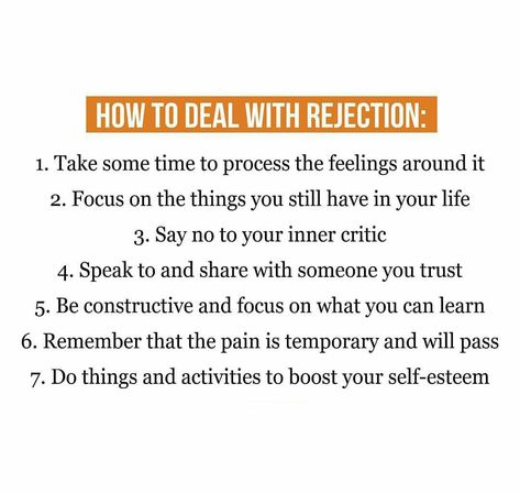 Dating Rejection Quotes, Relationship Rejection Quotes, How To Cope With Rejection, How To Deal With Rejection Love, How To Heal From Rejection, Rejection Therapy Ideas, How To Accept Rejection, Healing From Rejection, How To Get Over Rejection