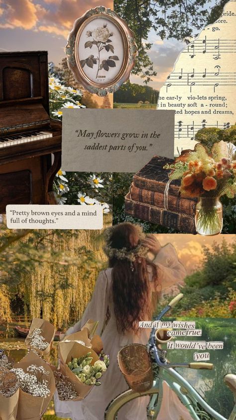 cottage core wallpaper Nature, Aurelia Core Aesthetic, Cottage Core Aesthetic Quotes, Cottage Core Aesthetic Collage, Sophie Aesthetic Core, Cottage Core Lockscreen, Addison Core Aesthetic, Kyra Core Aesthetic, Annalee Core