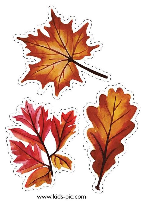 Free Printable Fall Leaves Templates | Kids-Pic.com Printable Fall Leaves, Leaves Template Free Printable, Leaf Printables, Fall Leaf Template, Printable Leaves, Leaves Printable, Leaf Template, Scrapbook Stickers Printable, Autumn Stickers